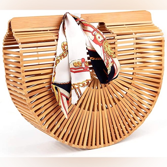 NWOT Samuel Ark Bamboo Handbag/Purse - Picture 1 of 11